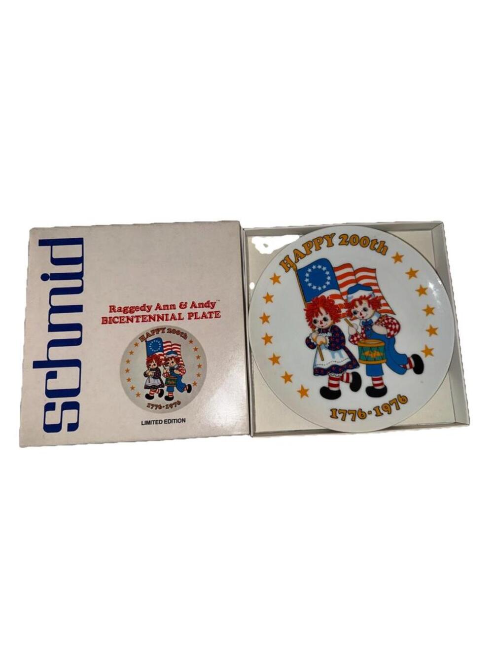 Raggedy Ann & Andy Plate Schmid 1776-1976 Happy 200th Bicentennial Collector